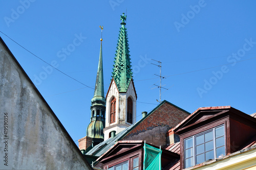 Roofs and spires of Old Riga, Latvia, Baltic States