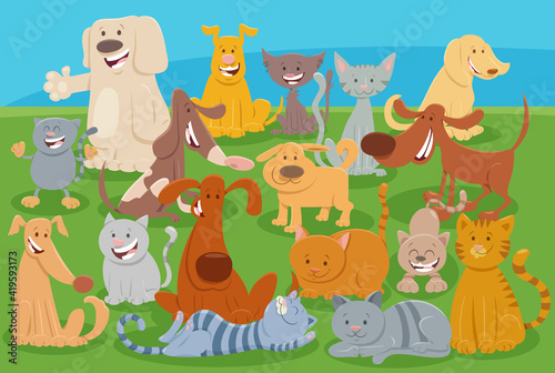 cartoon cats and dogs comic animal characters
