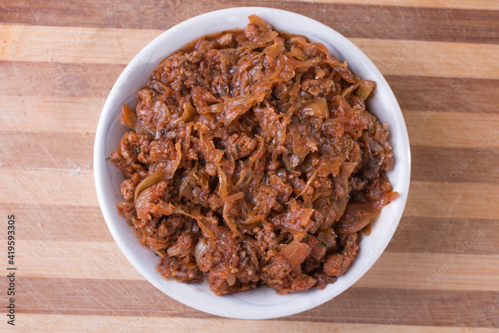 Vegeterian version of old Polish stewed cabbage Vegeterian version of old Polish stewed cabbage