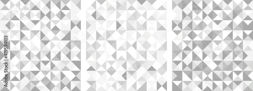 Abstract geometric background set. Triangles pattern vector design. Minimalist wallpaper decor. Simple empty triangular pattern halftone 