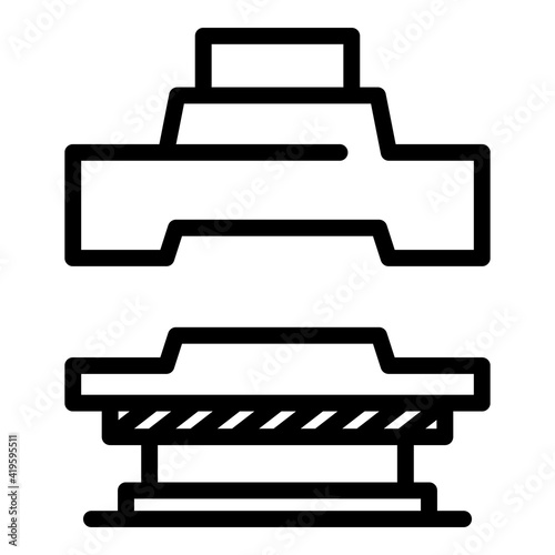 Manual press machine icon. Outline manual press machine vector icon for web design isolated on white background
