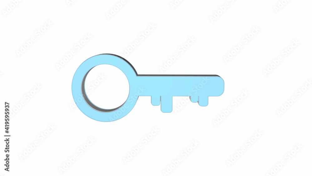 video icon 3d animation; zooming in and out icon metal key from the lock video icon 3d animation; zooming in and out icon metal key from the lock