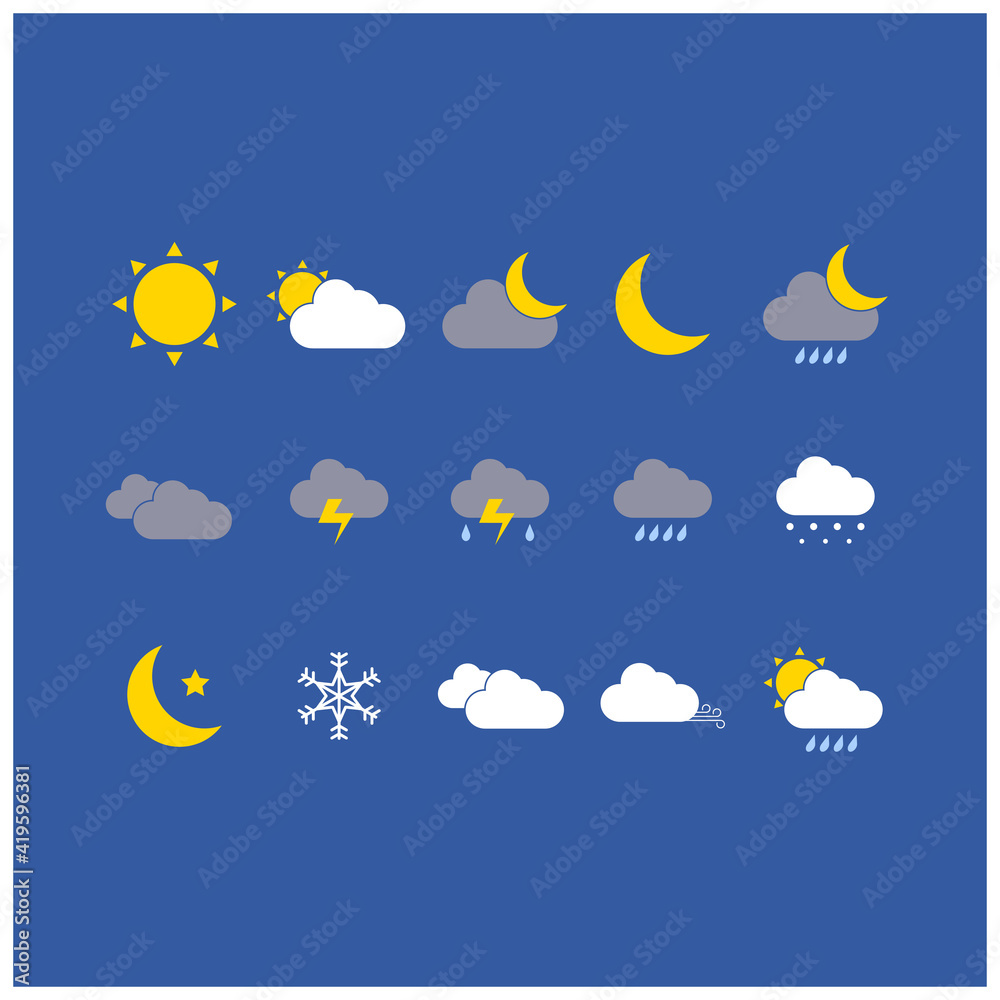 Obraz premium Modern weather icons set