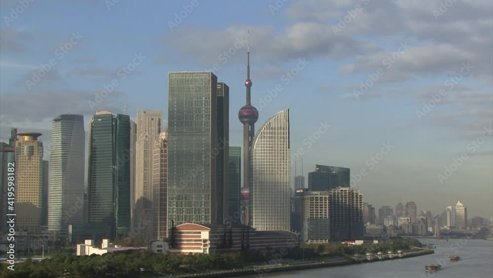 Skyscrapers in Lujiazui, Shanghai, China. Skyscrapers in Lujiazui, Shanghai, China.