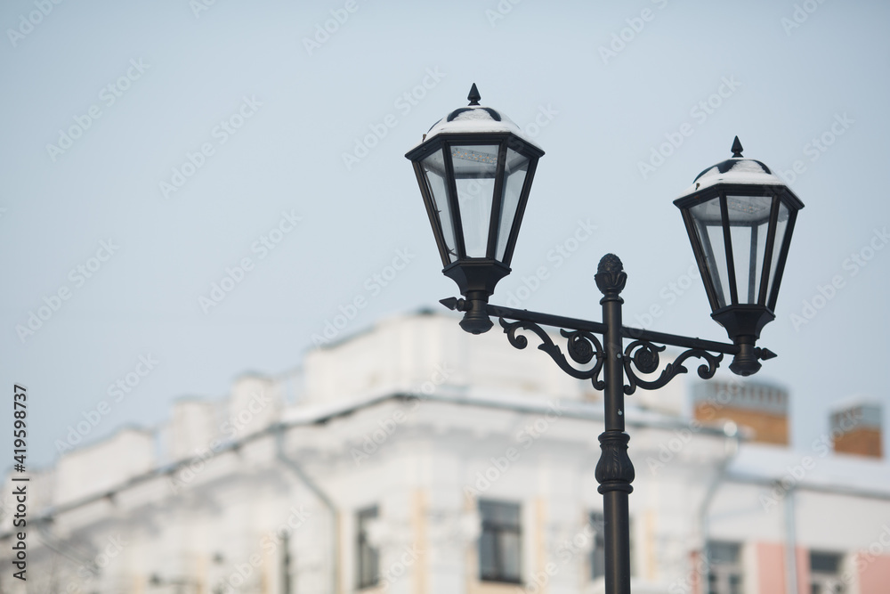 Street lamp in the daytime.