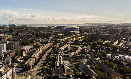 Aerial View of Ballsbridge, Dublin, Drone Photography of the Dublin Bay photo