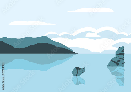 landscape lake mountains