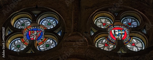 stained glass window at Zwettl Abbey photo