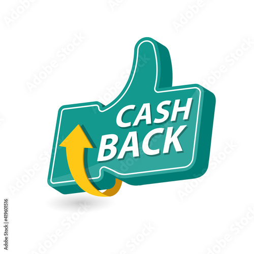 vector cash back icon isolated on white background. cashback or money refund label