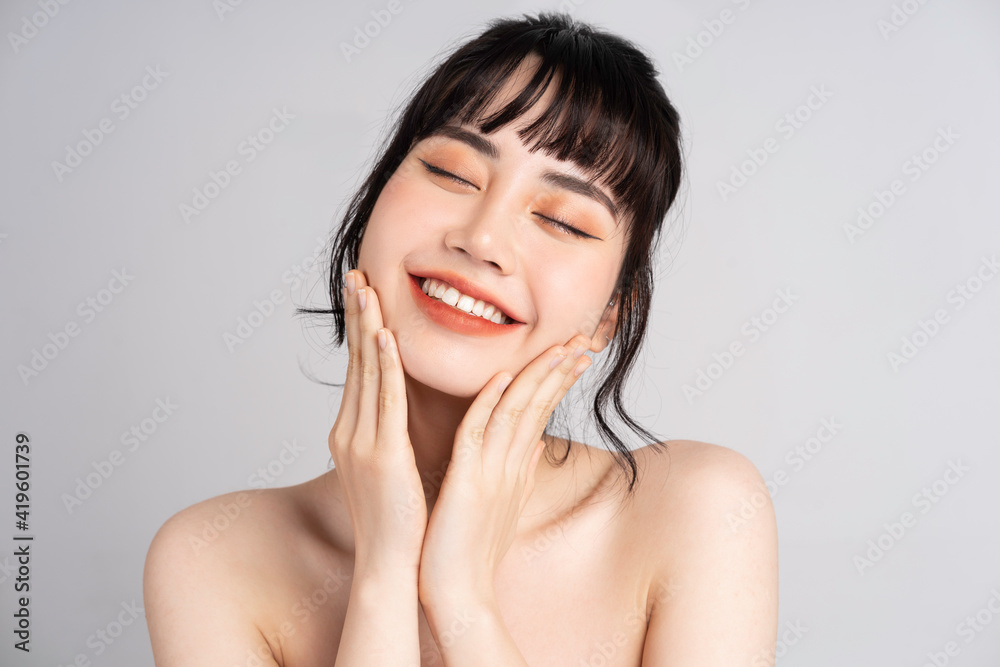 Portrait of young Asian woman with beautiful skin and smile Portrait of young Asian woman with beautiful skin and smile