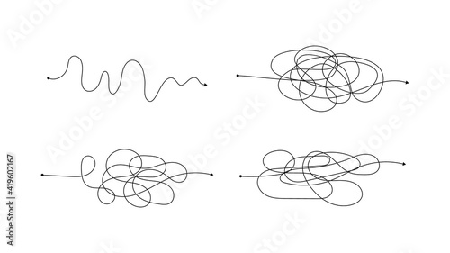 Complex wrong way with messy lines
