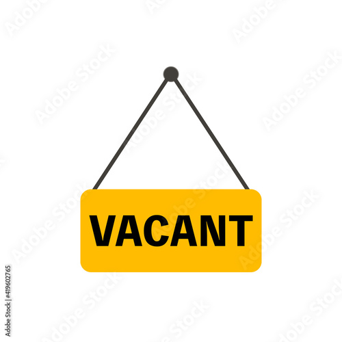 Vacant sign icon. Vector illustration.