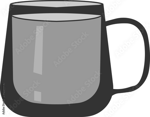 Vector coffee cup icon. A teacup. An illustration isolated on a white background.