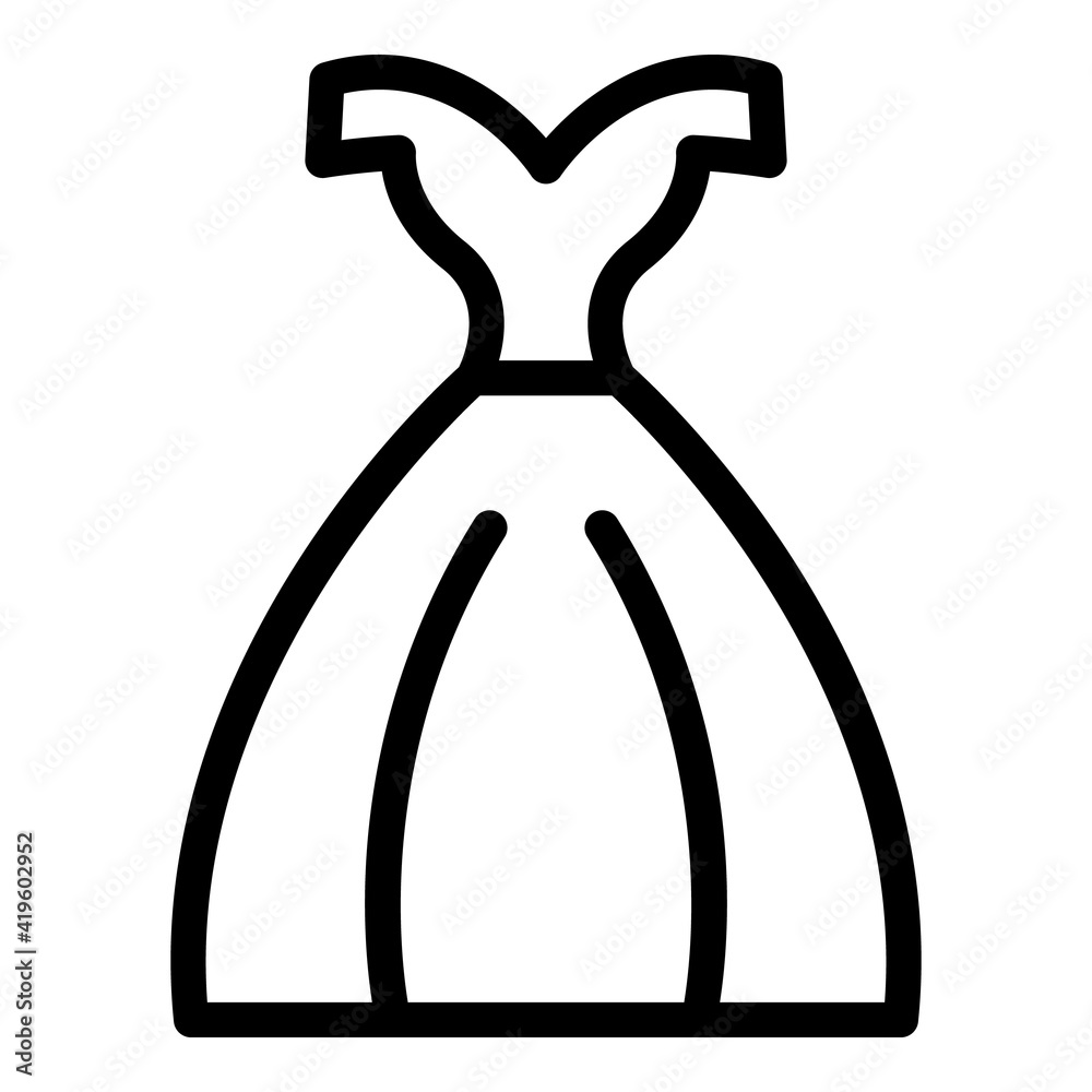 Bridal dress icon. Outline bridal dress vector icon for web design isolated on white background Bridal dress icon. Outline bridal dress vector icon for web design isolated on white background