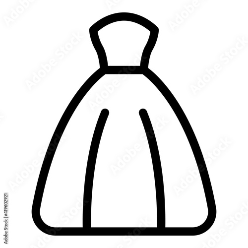 Fototapeta Naklejka Na Ścianę i Meble -  Bride wedding dress icon. Outline bride wedding dress vector icon for web design isolated on white background