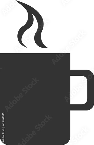 Vector coffee cup icon. A teacup. An illustration isolated on a white background.