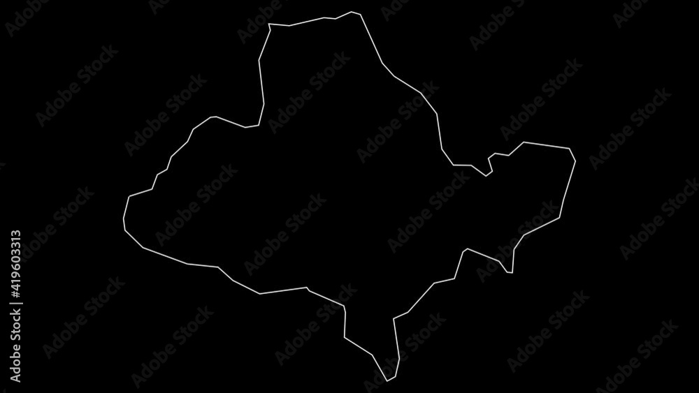 Ocotepeque Honduras department map outline animation