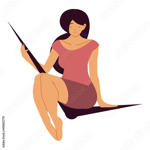 beautiful woman sitting