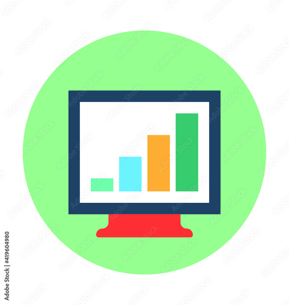 Online Graph Vector Icon Online Graph Vector Icon