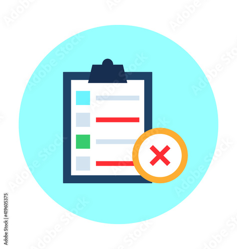 Rejected List Vector Icon photo