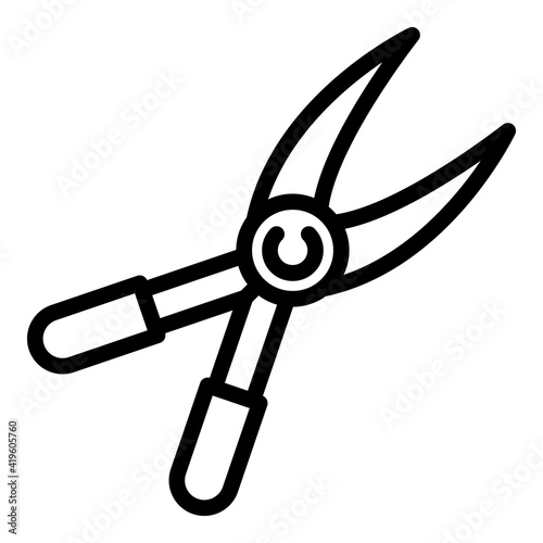 Secateurs tool icon. Outline secateurs tool vector icon for web design isolated on white background
