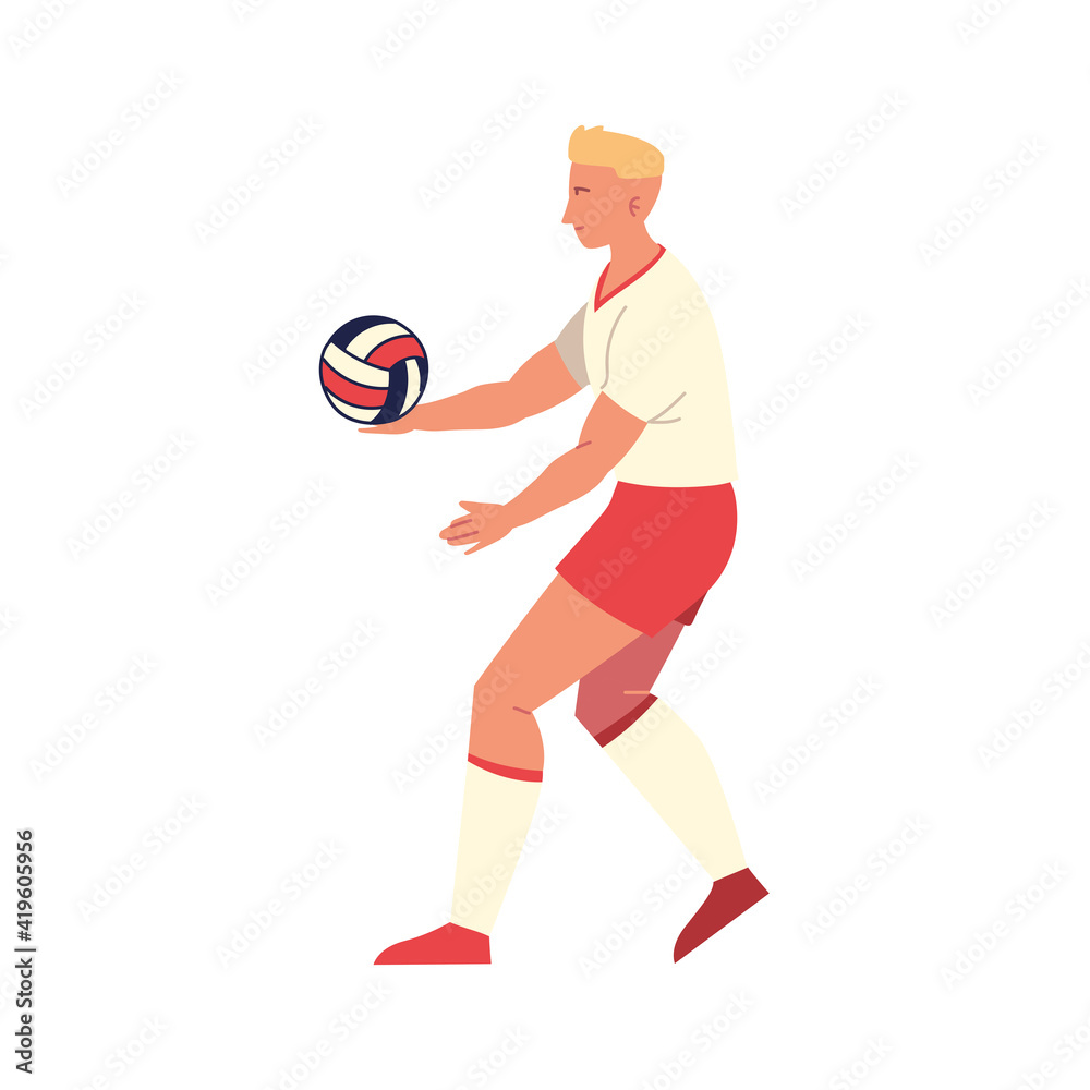 guy playing volleyball