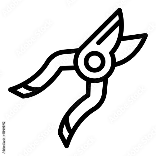 Pruners icon. Outline pruners vector icon for web design isolated on white background