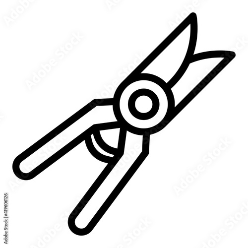Garden shears icon. Outline garden shears vector icon for web design isolated on white background