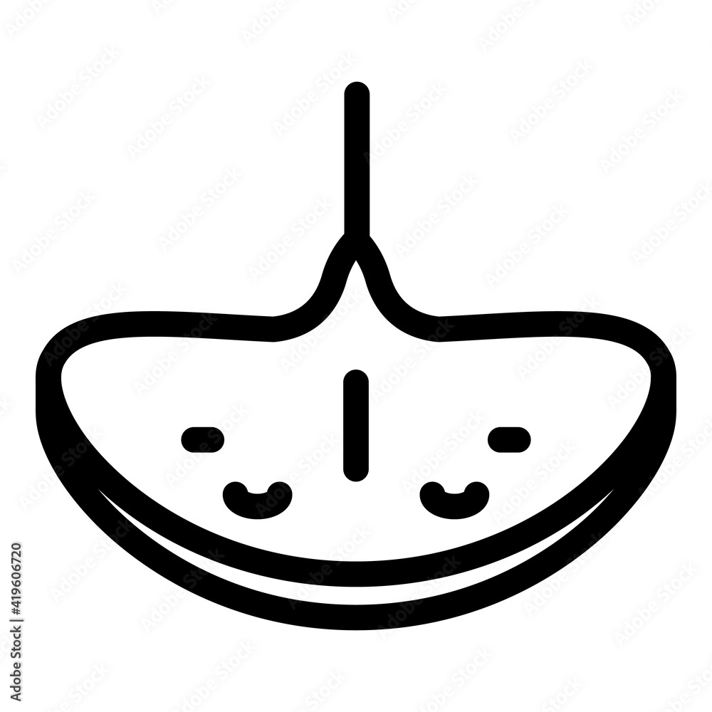 Tropical stingray icon. Outline tropical stingray vector icon for web design isolated on white background Tropical stingray icon. Outline tropical stingray vector icon for web design isolated on white background
