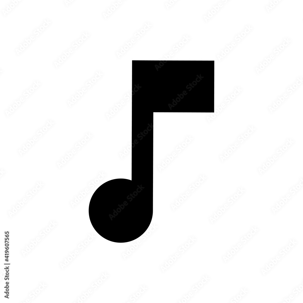 Vector black musical note on white isolated background Vector black musical note on white isolated background