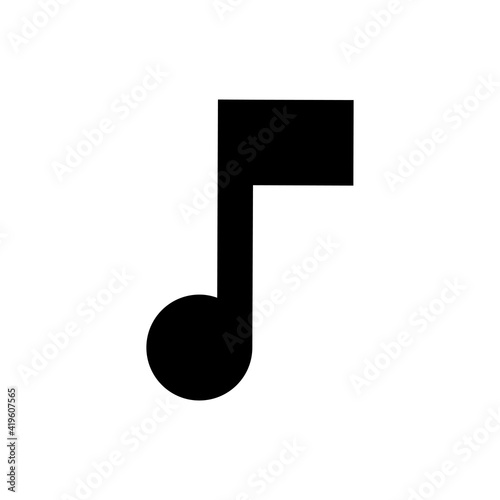 Vector black musical note on white isolated background