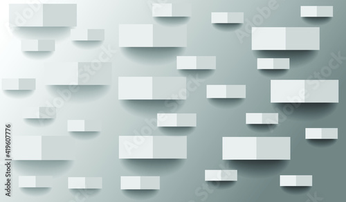 abstract pattern background in white-black gradient background (3D illustration)