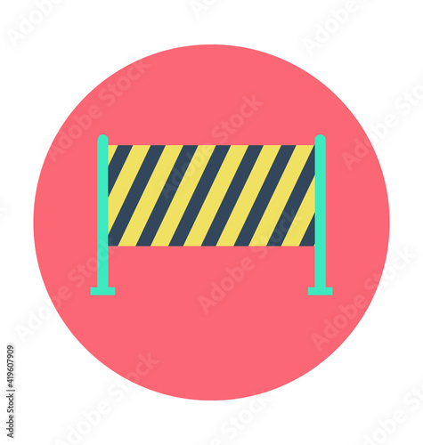 Barrier Colored Vector Icon 