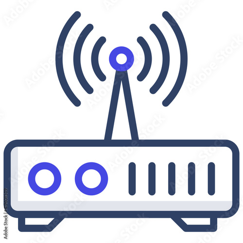 Icon of wifi router, outline design