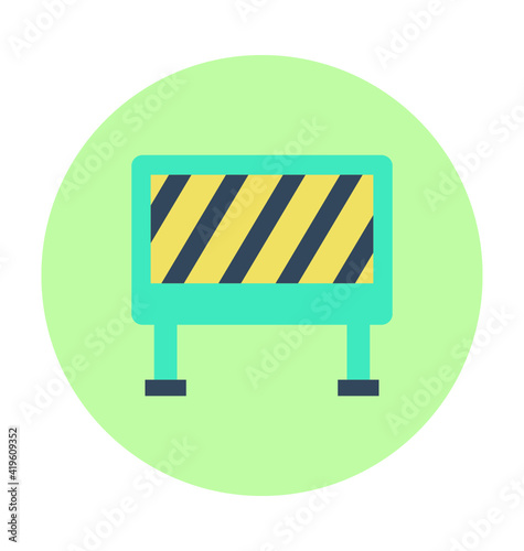 Barrier Colored Vector Icon 