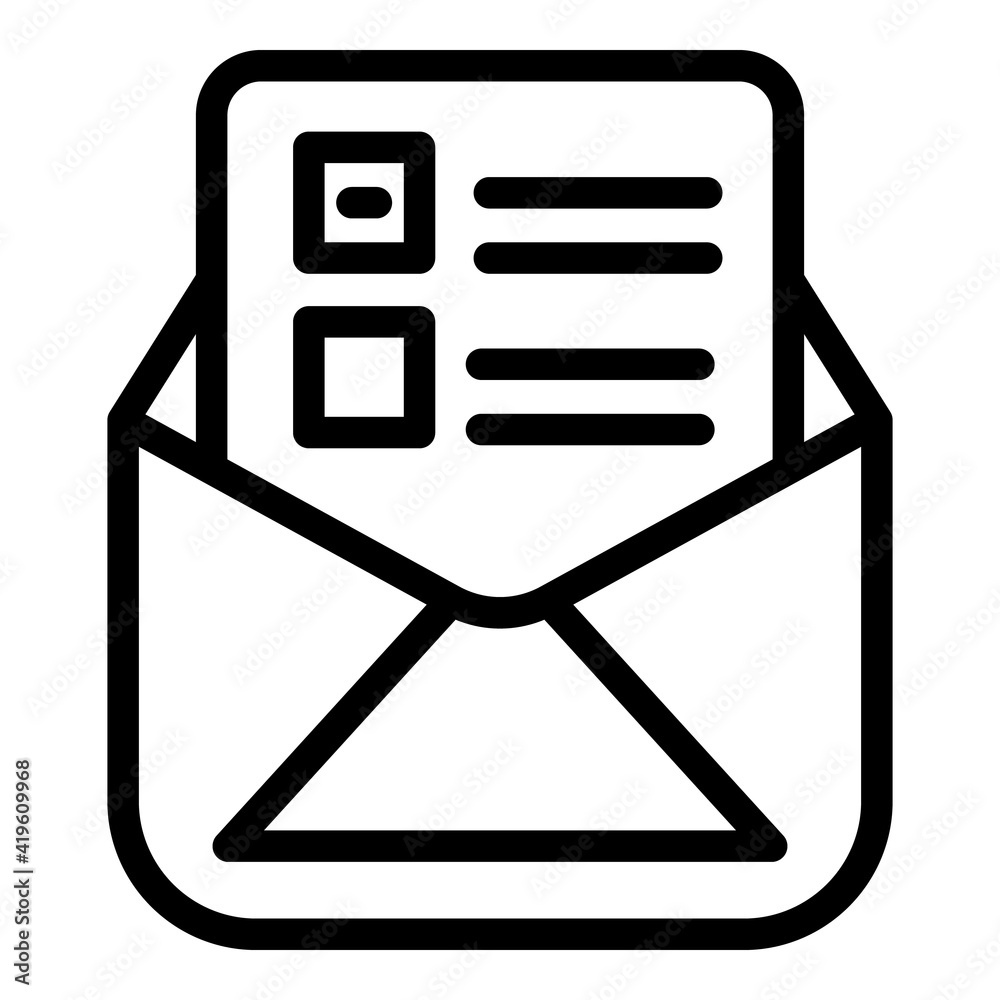 Campaign form icon. Outline campaign form vector icon for web design isolated on white background Campaign form icon. Outline campaign form vector icon for web design isolated on white background