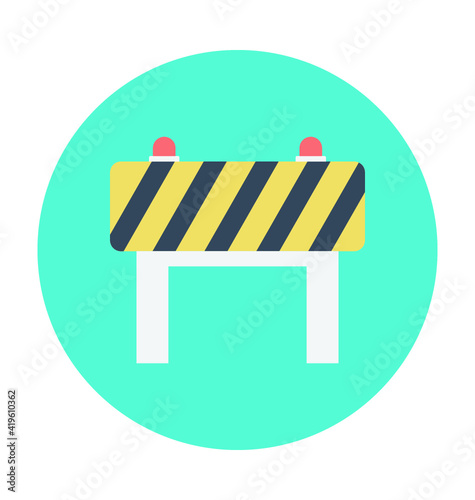 Barrier Colored Vector Icon
