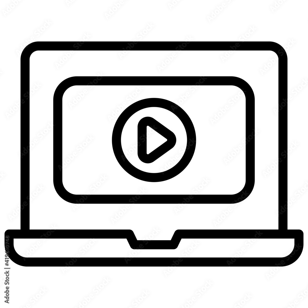 A outline design, icon of online video A outline design, icon of online video
