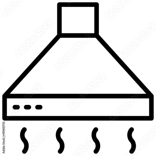 A outline design, icon of kitchen hood