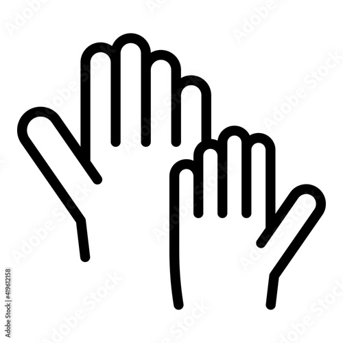 Hand up vote icon. Outline hand up vote vector icon for web design isolated on white background