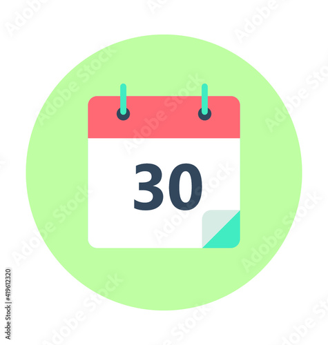 Calendar Colored Vector Illustration