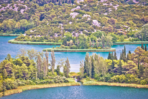 Bacina lakes landscape aerial panoramic view