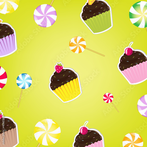 Cupcakes Labels, Vector Illustration.