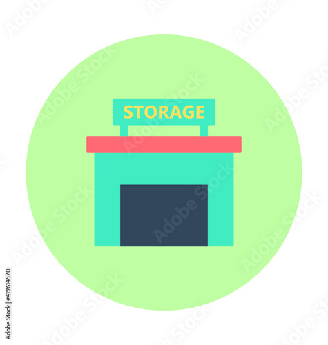 Storage Unit Colored Vector Icon