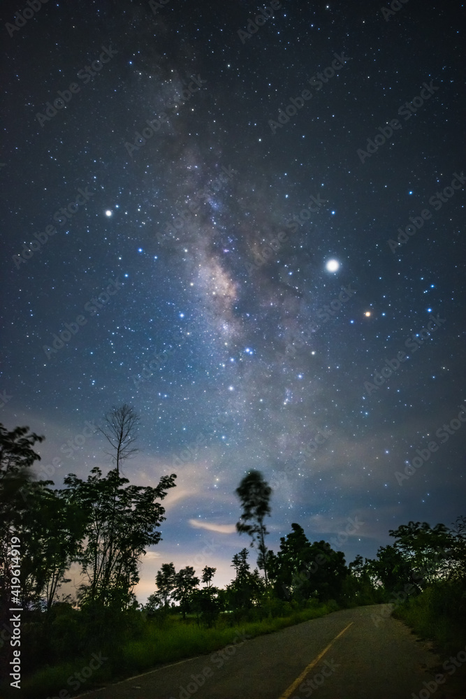 Night sky with milky way galaxy