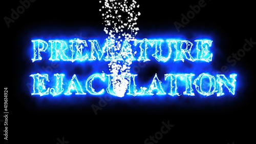 Obraz na plátně 3D illustration - word premature ejaculation with flying white particle
