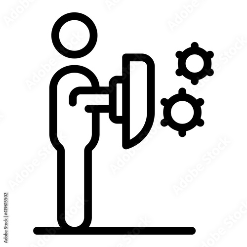 Fight virus icon. Outline fight virus vector icon for web design isolated on white background