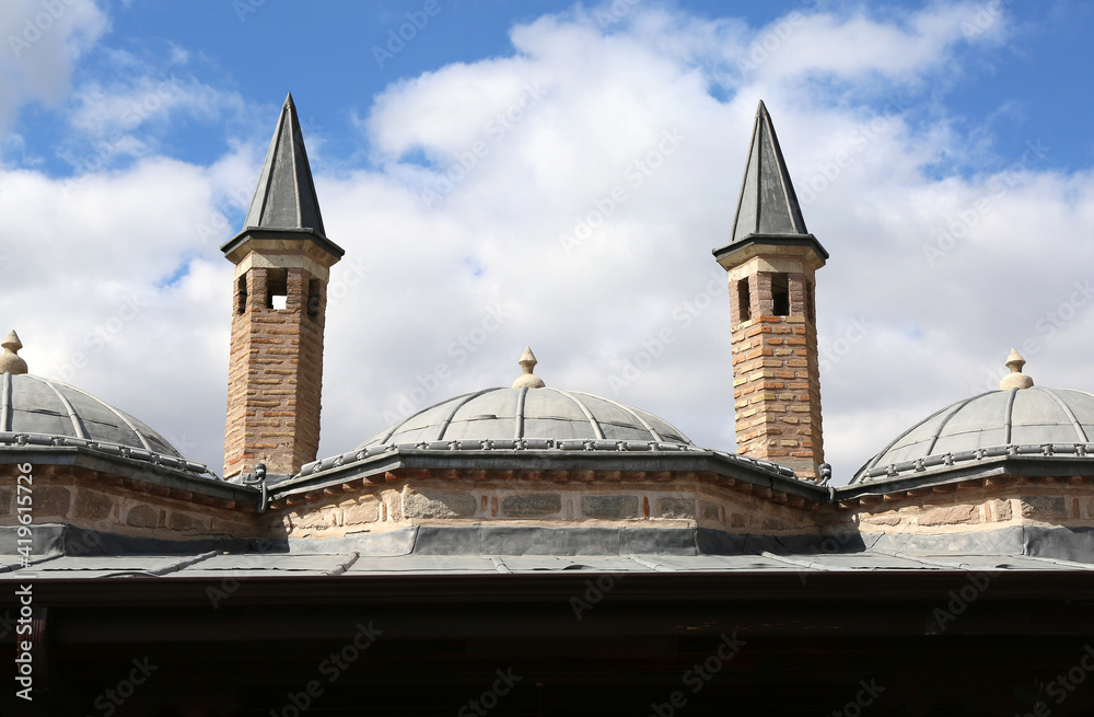 Roof Details of  Mevlana Museum Mosque in Konya,Turkey