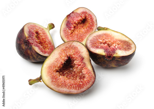 Ripe figs on a white background