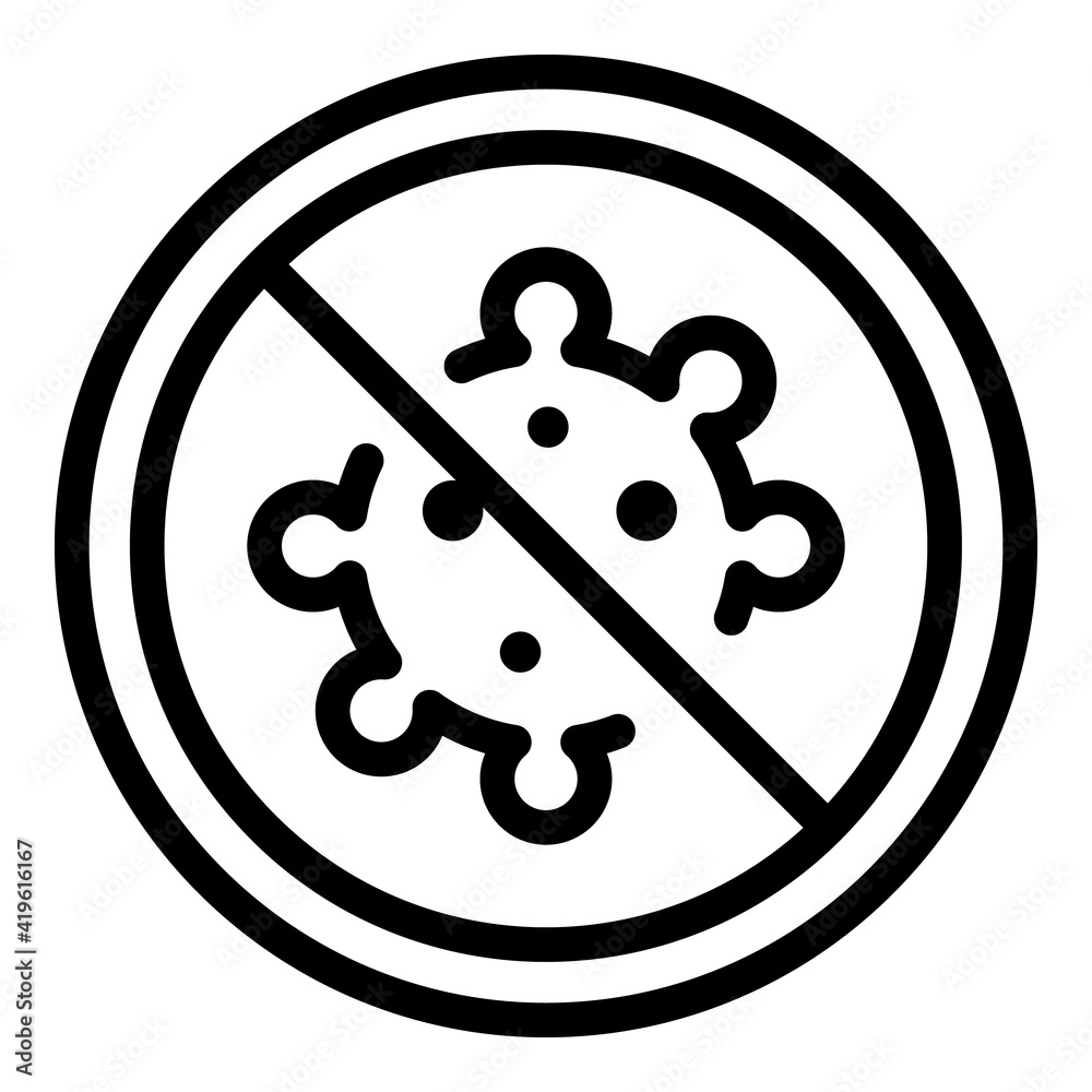 Stop virus icon. Outline stop virus vector icon for web design isolated on white background Stop virus icon. Outline stop virus vector icon for web design isolated on white background